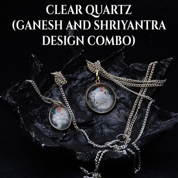 Clear Quartz (Ganesh and Shriyantra Design Combo)