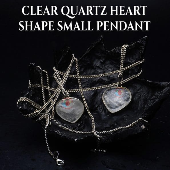 Clear Quartz Heart Shape Small Pendant