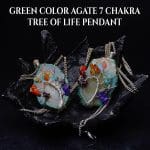 Green Color Agate 7 Chakra Tree Of Life Pendant