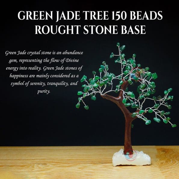 Green Jade Tree 150 Beads Rough Stone Base