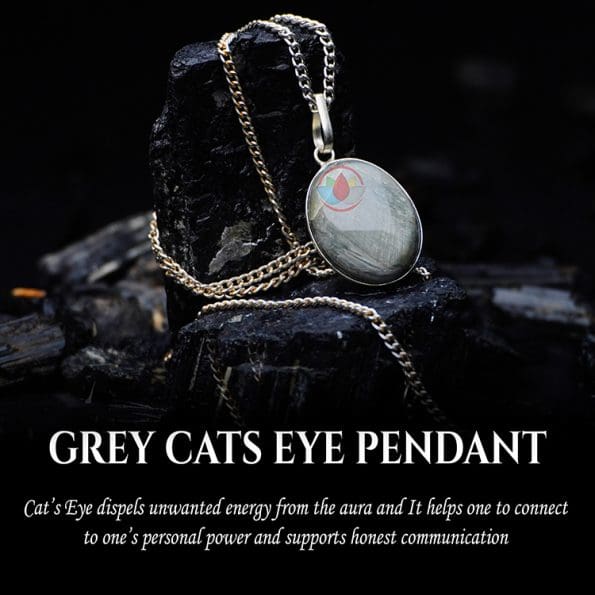 Grey Cats Eye Pendant