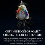 Grey White Color Agate 7 Chakra Tree Of Life Pendant