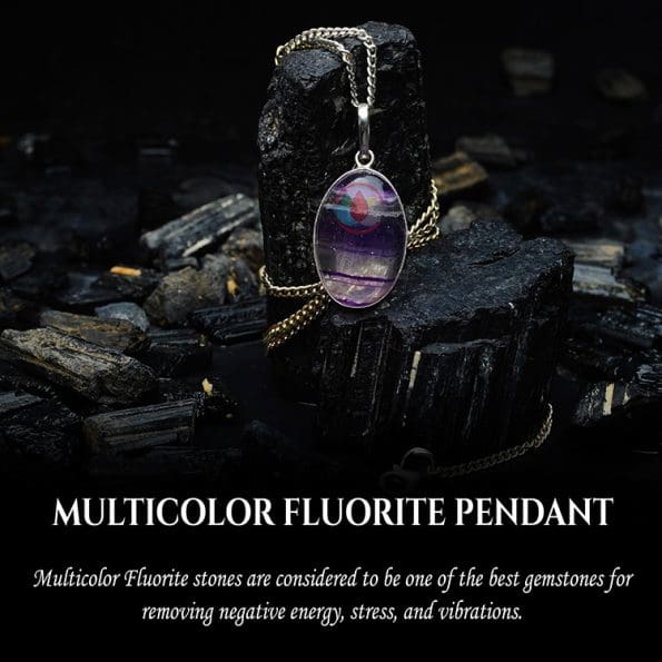 Multicolor Fluorite Pendant