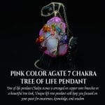 Pink Color Agate 7 Chakra Tree of Life Pendant