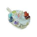 White Color Agate 7 Chakra Tree Of Life Pendant