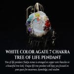 White Color Agate 7 Chakra Tree Of Life Pendant