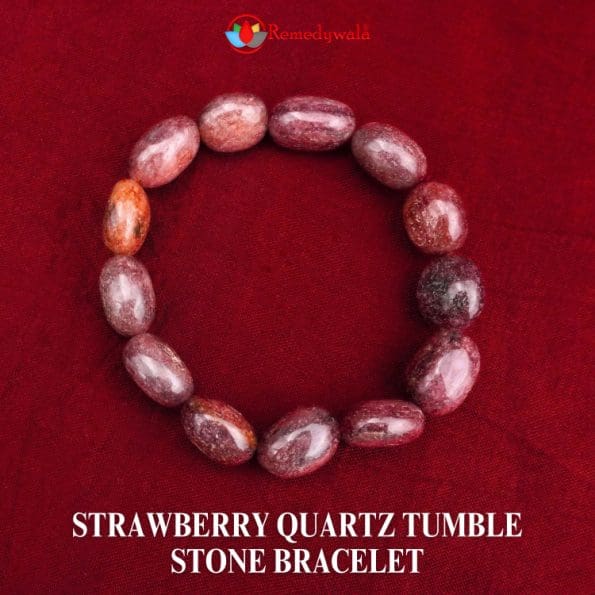 Strawberry Quartz Tumble Stone Bracelet