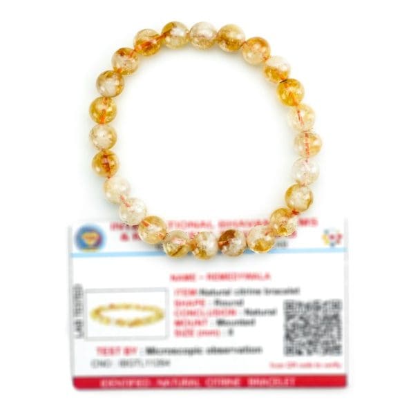 Natural Citrine Bracelet 8mm