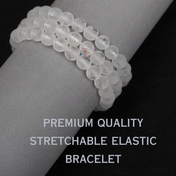 Clear Quartz Om Bracelet 8mm