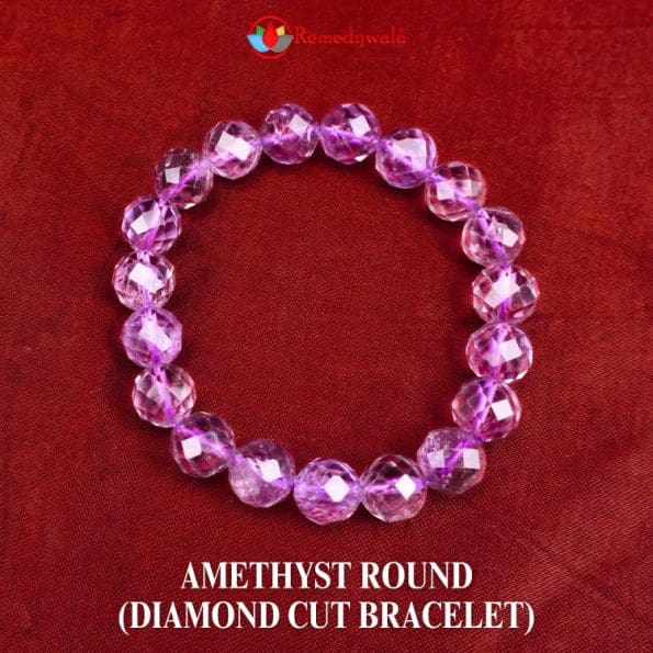 Amethyst Round Diamond Cut Bracelet