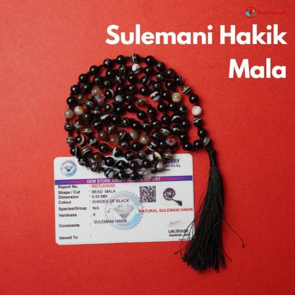 Sulemani Hakik Japa Mala With Certificate 6mm Beads Mala