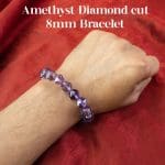 Amethyst Diamond cut 8mm Bracelet