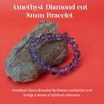 Amethyst Diamond cut 8mm Bracelet