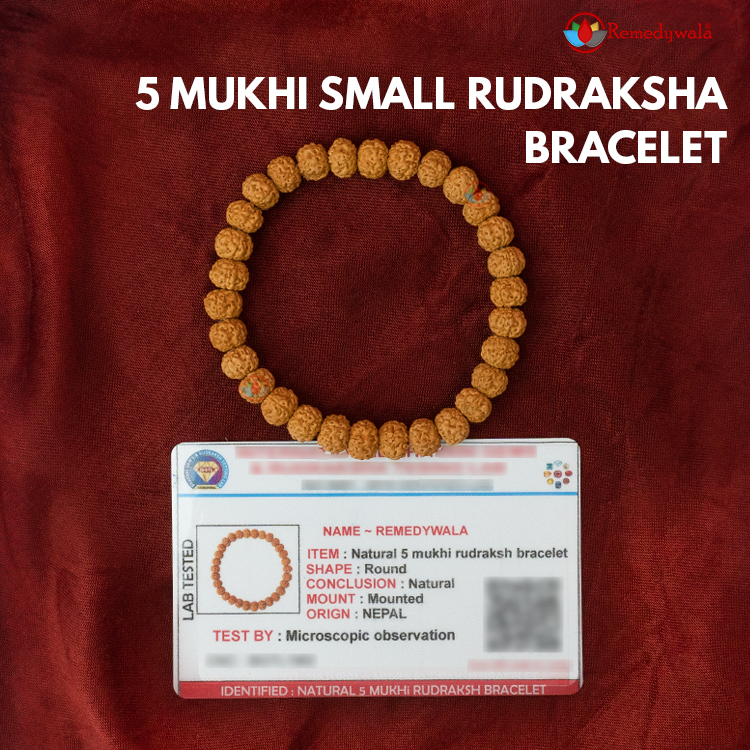 Punchmukhi Rudraksha Bracelet with Pure Silver Balls- Vedic