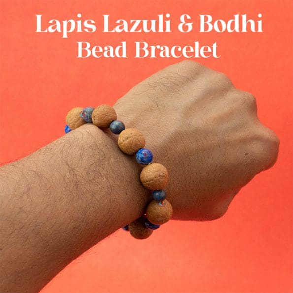 Lapis & Bodhi Bead Bracelet