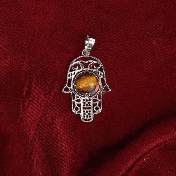 Tiger Eye Humsa Pendant