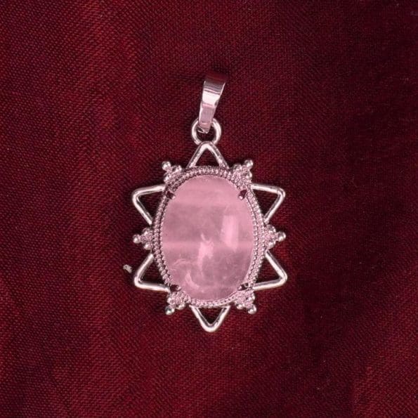 Rose Quartz Star Frame Pendant