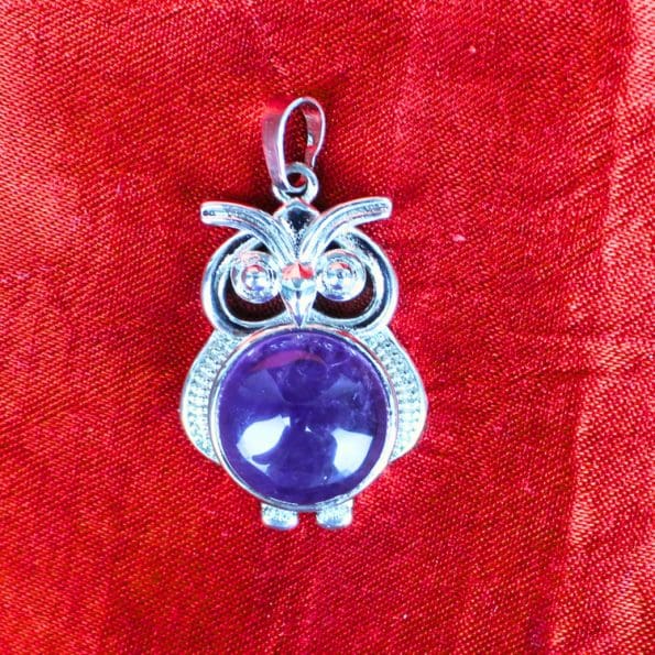 Amethyst Owl Pendant