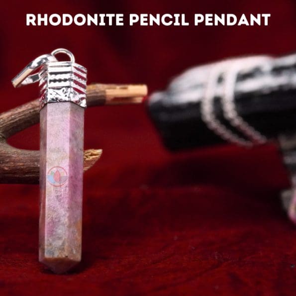 Rhodonite Pencil Pendant