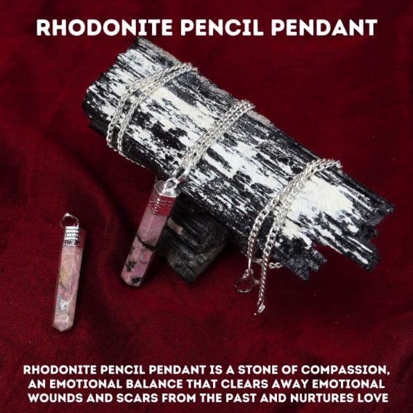 Rhodonite Pencil Pendant