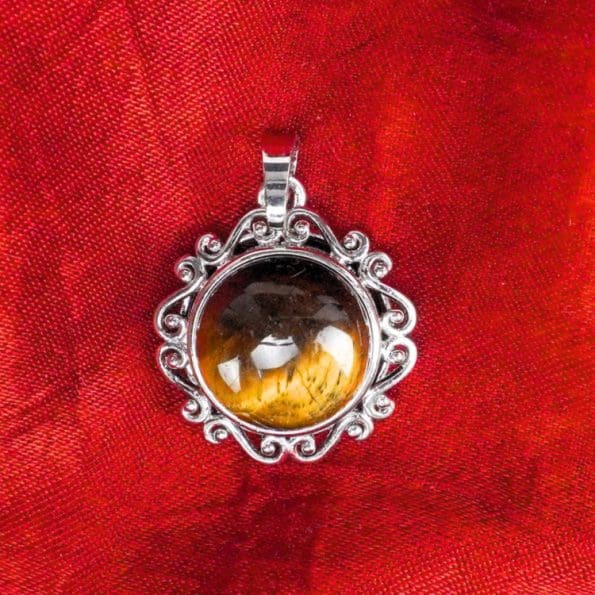 Tiger Eye Round Shape Royal Pendant