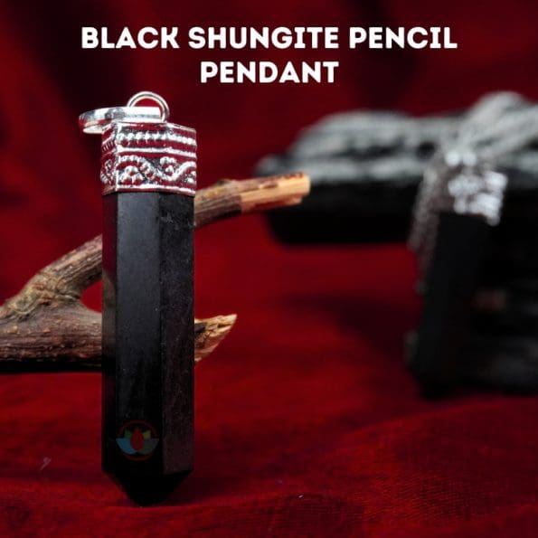 Black Shungite Pencil Pendant