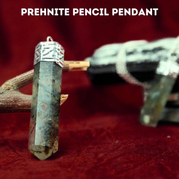 Prehnite Pencil Pendant