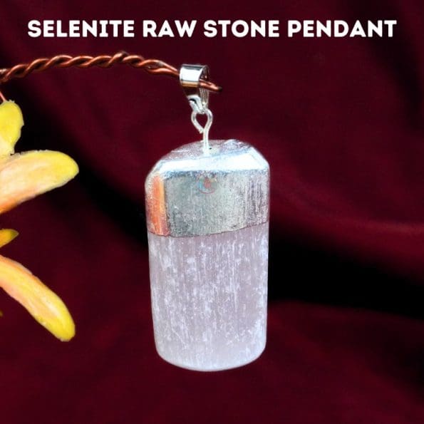 Selenite Raw Stone Pendant