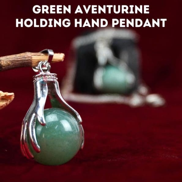 Green Aventurine Holding Hand Pendant