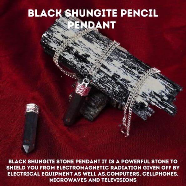 Black Shungite Pencil Pendant