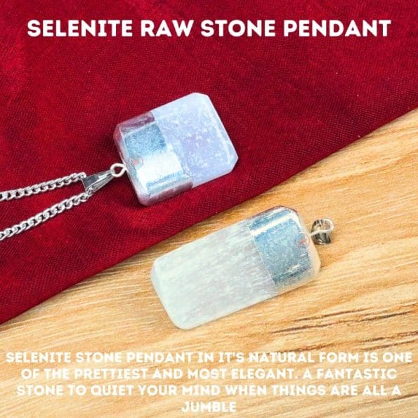 Selenite Raw Stone Pendant