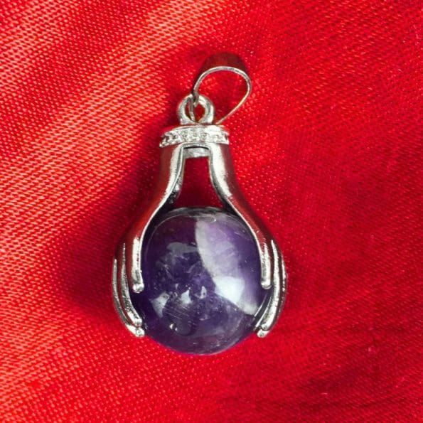 Amethyst Holding Hand Pendant