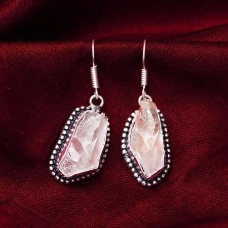 Clear Quartz Raw Stone Earrings