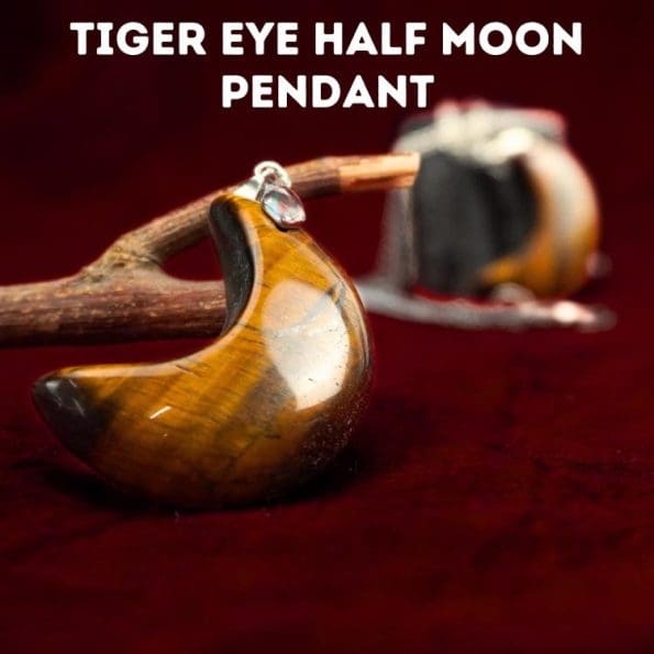 Tiger Eye Half Moon Pendant