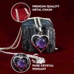 Amethyst Heart Shape Frame Pendant