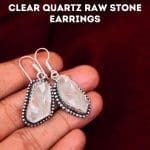 Clear Quartz Raw Stone Earrings