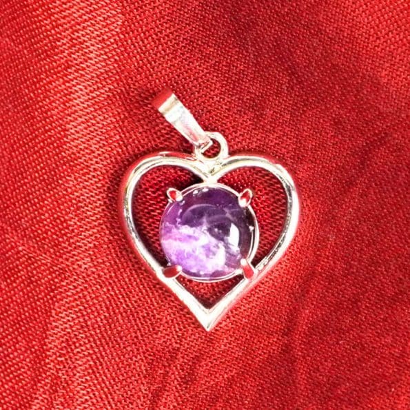 Amethyst Heart Shape Frame Pendant