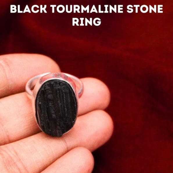 Black Tourmaline Stone Ring