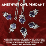 Amethyst Owl Pendant