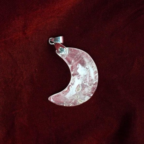 Clear Quartz Half Moon Pendant