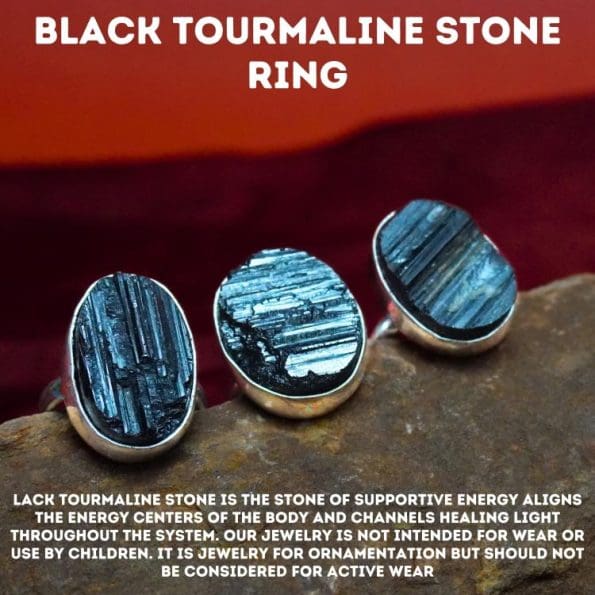 Black Tourmaline Stone Ring