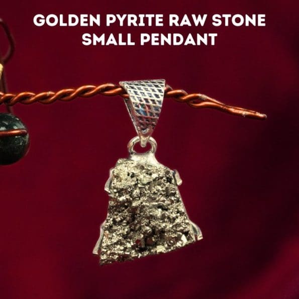 Golden Pyrite Raw Stone Small Pendant