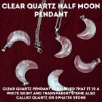 Clear Quartz Half Moon Pendant