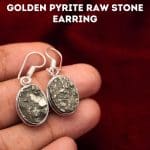 Golden Pyrite Raw Stone Earring