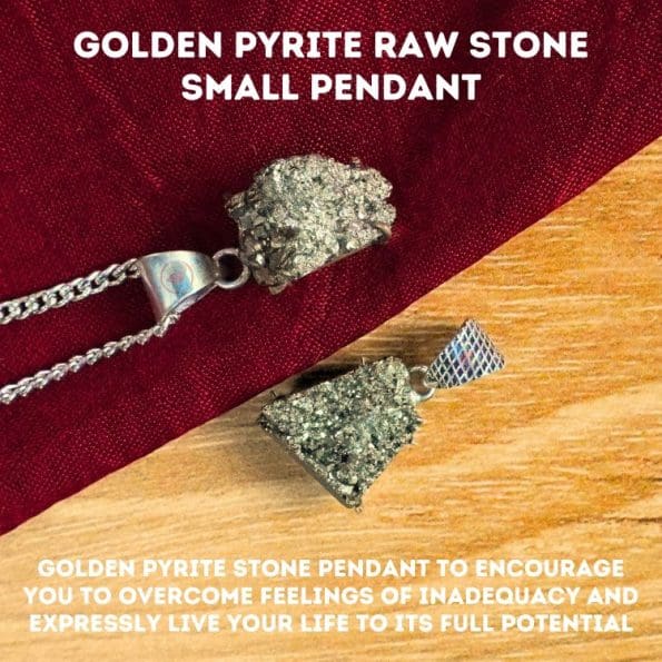 Golden Pyrite Raw Stone Small Pendant