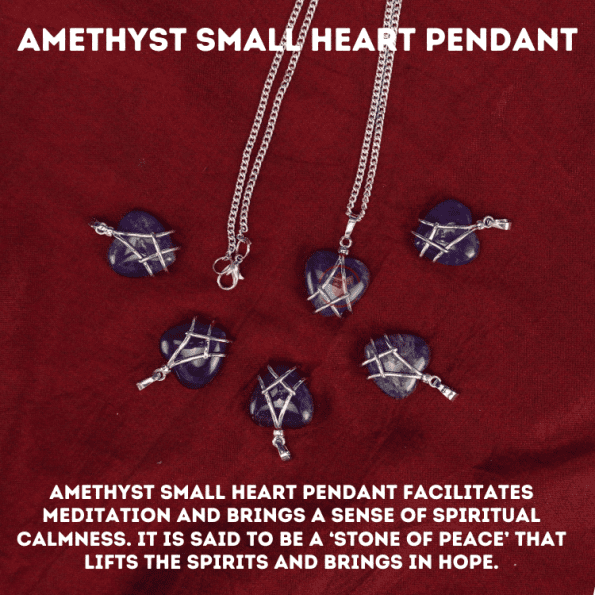 Amethyst Small Heart Pendant