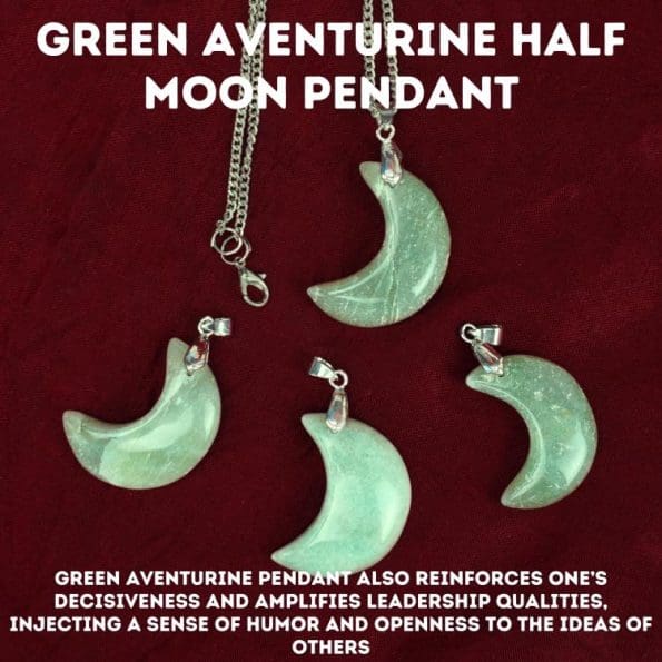 Green Aventurine Half Moon Pendant