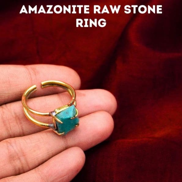 Amazonite Raw Stone Ring