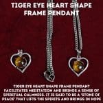 Tiger Eye Heart Shape Frame Pendant