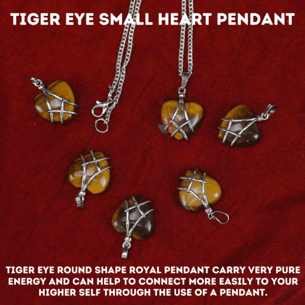 Tiger Eye Small Heart Pendant